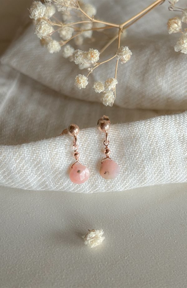 orecchini opale rosa
